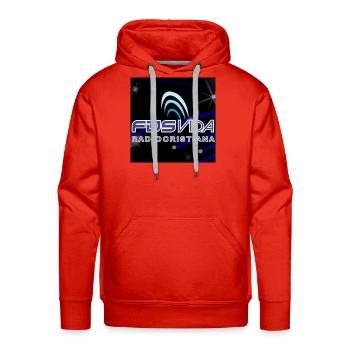 Vida Radio Cristiana Neon Logo - Men's Premium Hoodie - red - Front - Liam (192cm)