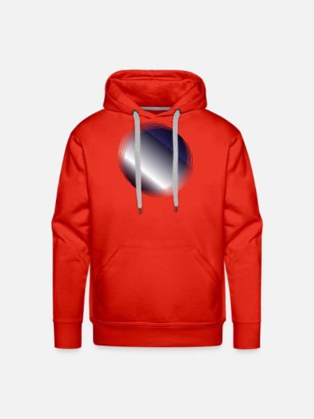 Circular Gradient Ripple - Men's Premium Hoodie - red
