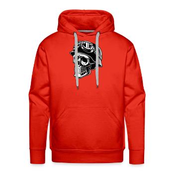 Biker Skull with Helmet and Goggles - Men's Premium Hoodie - red - Front - Liam (192cm)