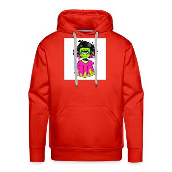 Neon Green Cyclops Girl Aesthetic Art - Men's Premium Hoodie - red - Front - Liam (192cm)