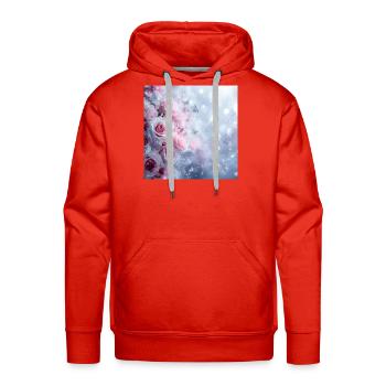 
Dreamy Soft Pink Roses and Blue Butterflies Desig - Men's Premium Hoodie - red - Front - Liam (192cm)