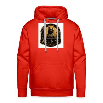Pharaonic Cat Art⁠  - Men's Premium Hoodie - red - Front - Liam (192cm)