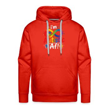 I'm Autistic AF! Autism Awareness Funny Autistic  - Men's Premium Hoodie - red - Front - Liam (192cm)
