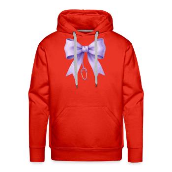 Lavender Bow with Safety Pin Charm - Men's Premium Hoodie - red - Front - Liam (192cm)