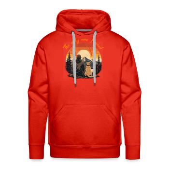 Sunset Trail Duo - Men's Premium Hoodie - red - Front - Liam (192cm)