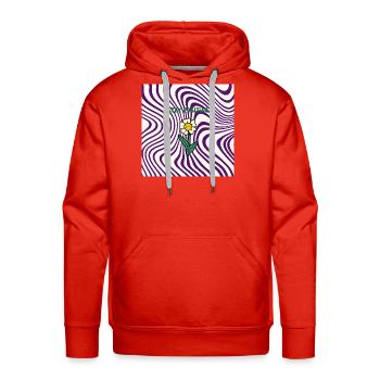 Stay Positive Daisy on Psychedelic Waves - Men's Premium Hoodie - red - Front - Liam (192cm)