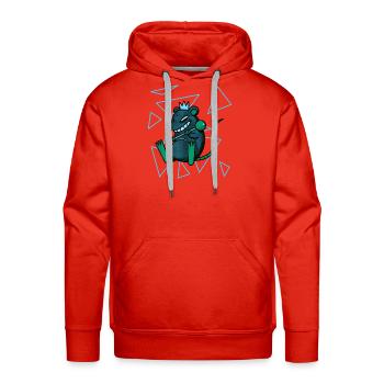Neon Crown Rat Geometric Burst - Men's Premium Hoodie - red - Front - Liam (192cm)