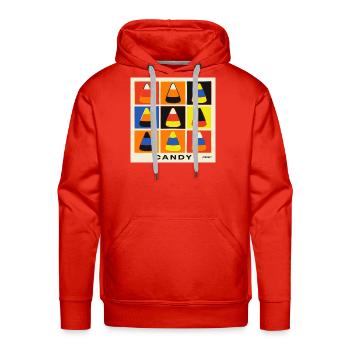 Pop Art Candy Corn Halloween Warhol Style Grid - Men's Premium Hoodie - red - Front - Liam (192cm)