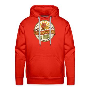 Good Day to Bake Badge - Men's Premium Hoodie - red - Front - Liam (192cm)