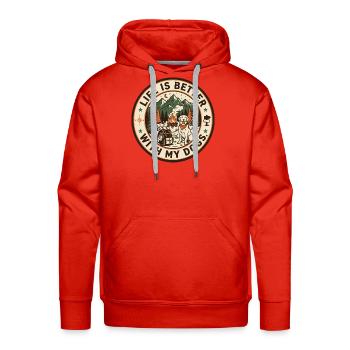 Life Is Better With My Dogs Camping - Men's Premium Hoodie - red - Front - Liam (192cm)