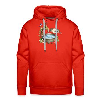 Bird at Rustic Tap Garden Watering - Men's Premium Hoodie - red - Front - Liam (192cm)
