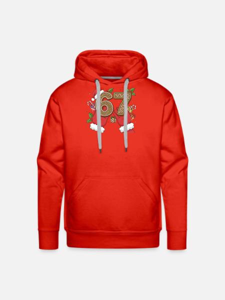 Holiday Gingerbread 6 7 Meme - Men's Premium Hoodie - red