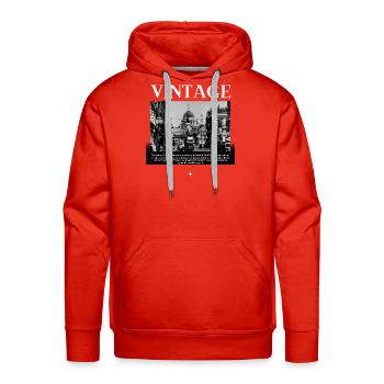 Timeless Mono Streetscape - Men's Premium Hoodie - red - Front - Liam (192cm)