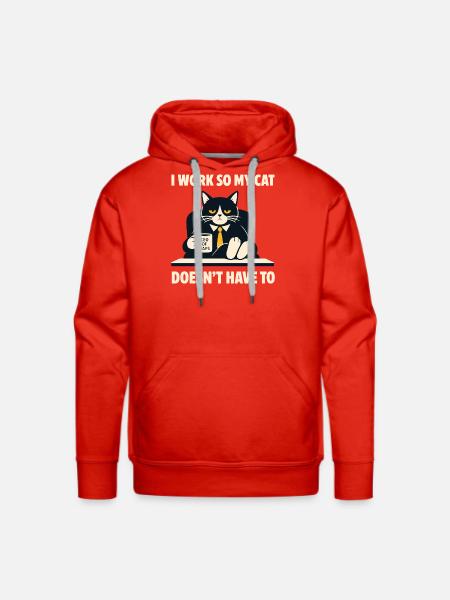 Cat CEO: Office Boss - Men's Premium Hoodie - red