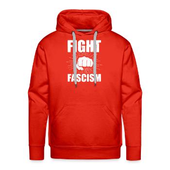Fight Fascism girl - Men's Premium Hoodie - red - Front - Liam (192cm)