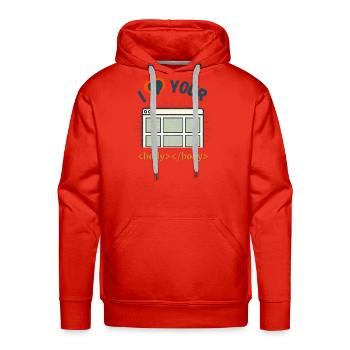 I Love Your Body - Men's Premium Hoodie - red - Front - Liam (192cm)
