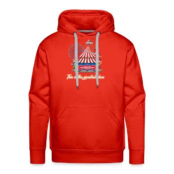 Circus-this is the greatest show - Men's Premium Hoodie - red - Front - Liam (192cm)