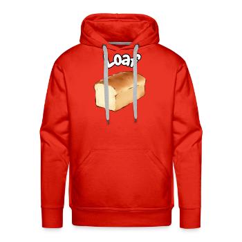 Whimsical Loaf Illustration T-Shirt - Men's Premium Hoodie - red - Front - Liam (192cm)