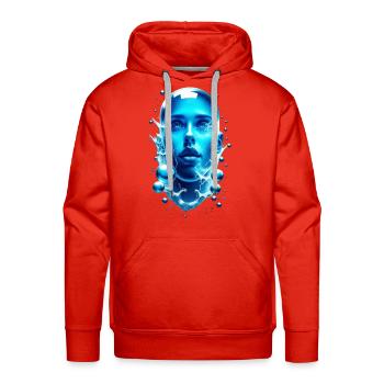 Futuristic Water-Alien Portrait - Men's Premium Hoodie - red - Front - Liam (192cm)
