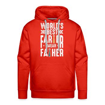 World s Best Farter I Mean Father Funny Dad Joke - Men's Premium Hoodie - red - Front - Liam (192cm)