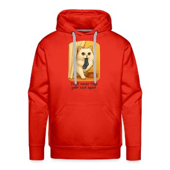 The Sock Thief - Men's Premium Hoodie - red - Front - Liam (192cm)