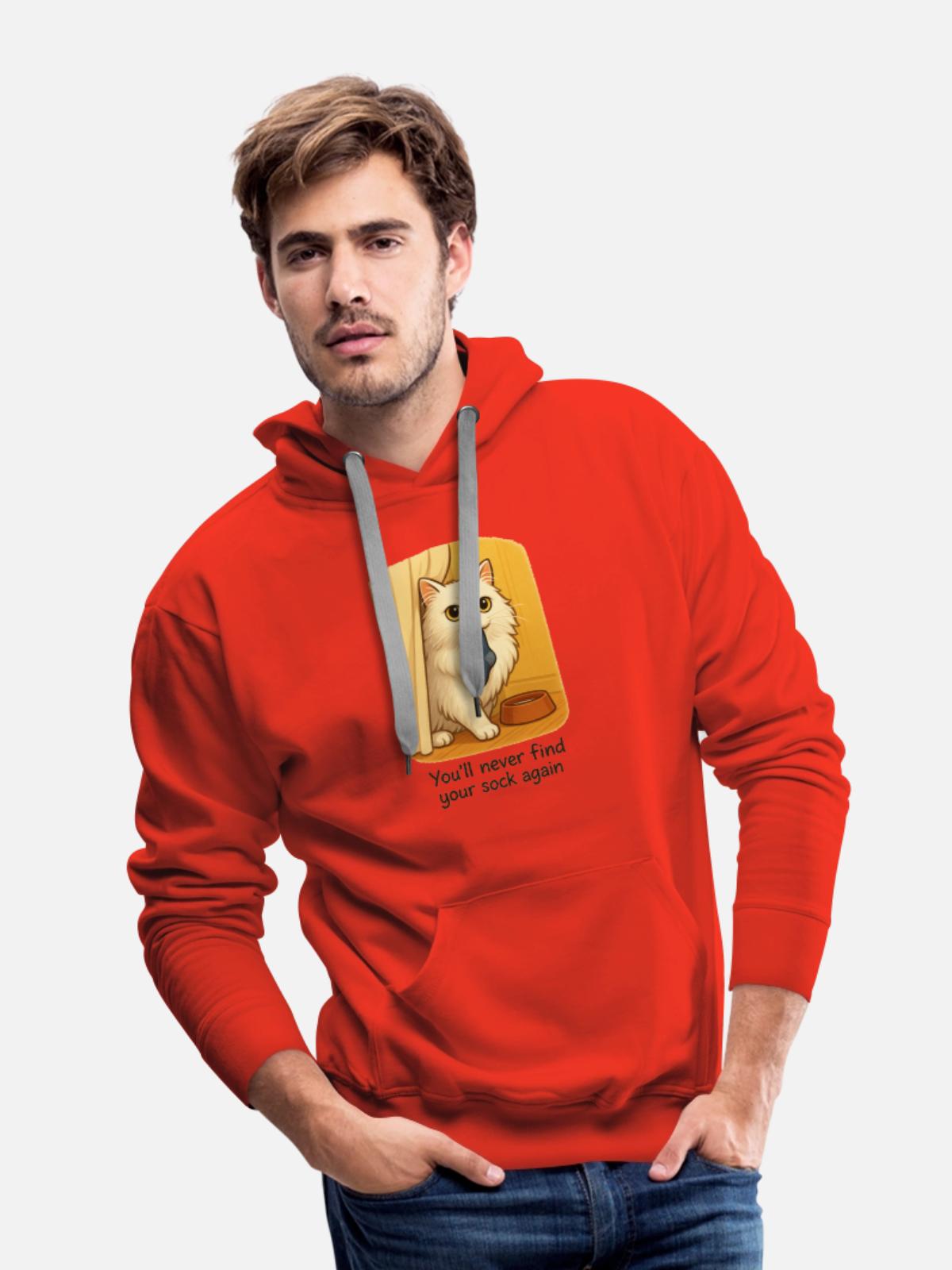 The Sock Thief - Men's Premium Hoodie - red - Front - Liam (192cm)