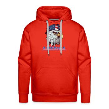Patriotic Eagle Helmet - Men's Premium Hoodie - red - Front - Liam (192cm)