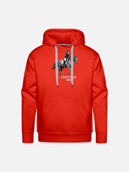 Monochrome Equestrian Rider - Men's Premium Hoodie - red