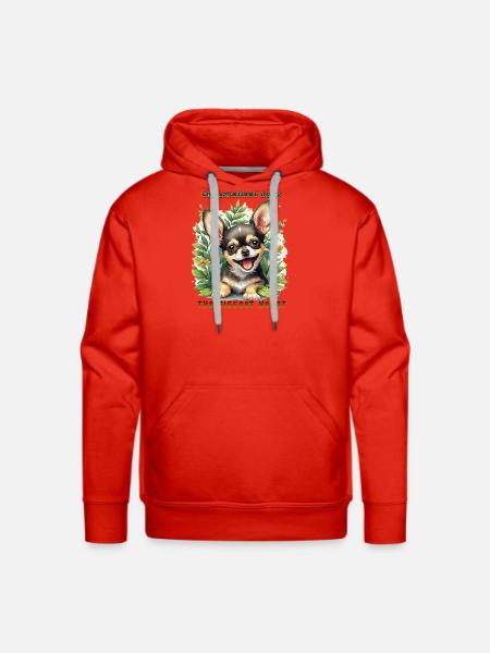 Tiny Pup, Big Heart Chihuahua - Men's Premium Hoodie - red