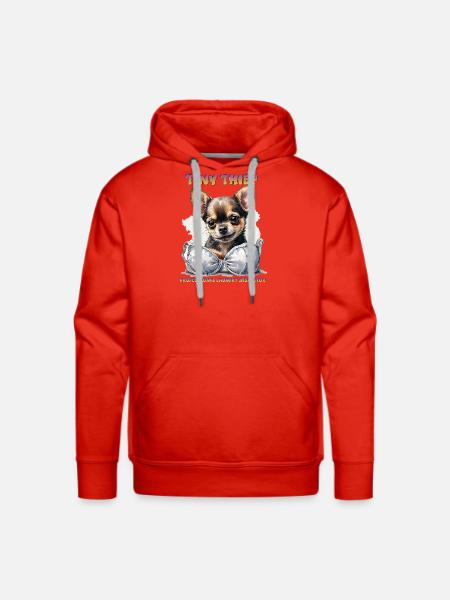 Tiny Thief Professional Laundry Inspector Pup - Men's Premium Hoodie - red