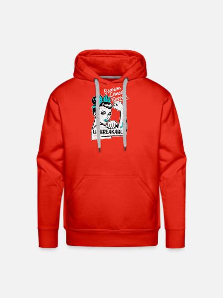 Unbreakable Ovarian Cancer Warrior - Men's Premium Hoodie - red