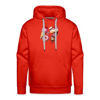 Dessert 67 Days of School Graphic Tee - Men's Premium Hoodie - red - Front - Liam (192cm)