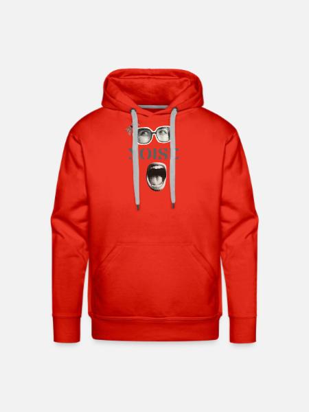 Noisy Halftone Glasses Mouth - Men's Premium Hoodie - red