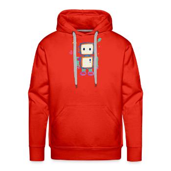 Colorblock Robot Doodle - Men's Premium Hoodie - red - Front - Liam (192cm)