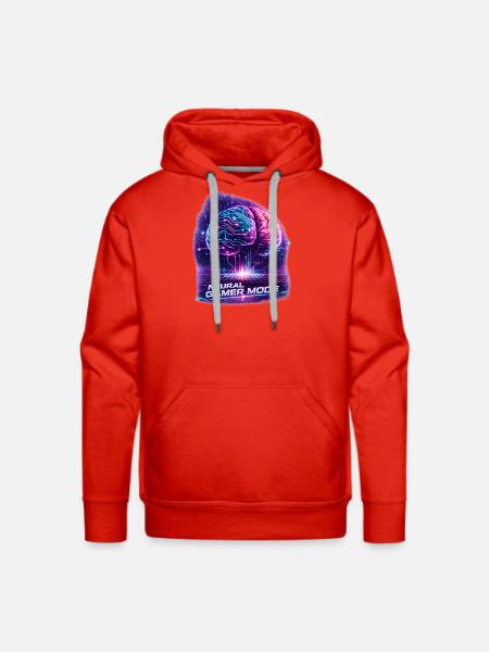 Neon Neural Gamer Mode - Men's Premium Hoodie - red