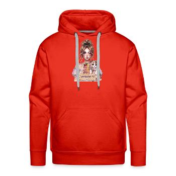 Été Ronronn-adise Chat Mignonne - Molleton à capuche Premium pour homme - rouge - Devant - Liam (192cm)