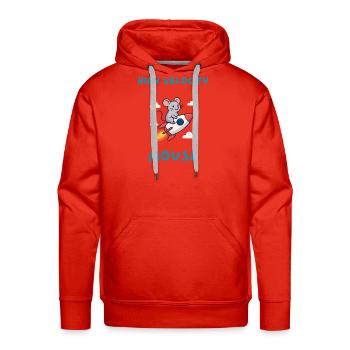 Mouse on a rocket - Men's Premium Hoodie - red - Front - Liam (192cm)