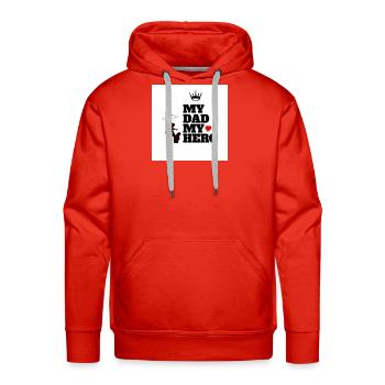 My Dad My Hero - Men's Premium Hoodie - red - Front - Liam (192cm)