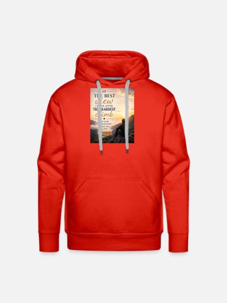 Best View After The Hardest Climb - Men's Premium Hoodie - red
