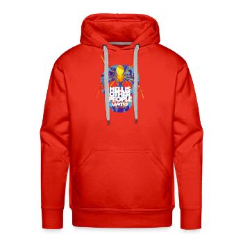 Funny hell is other people skull spider Sartre - Men's Premium Hoodie - red - Front - Liam (192cm)
