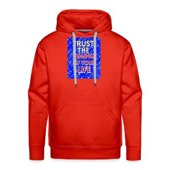 Trust The Timing Of Your Life - Inspirational T-Sh - Men's Premium Hoodie - red - Front - Liam (192cm)