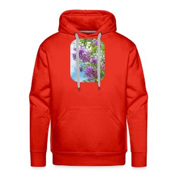 Lilacs on a Sunny Day - Men's Premium Hoodie - red - Front - Liam (192cm)