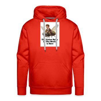 The Cutest Baby In The World Is Here - Funny Bee R - Men's Premium Hoodie - red - Front - Liam (192cm)
