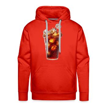 Cola Splash Ice Glass - Men's Premium Hoodie - red - Front - Liam (192cm)
