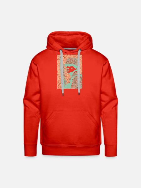 Mosaic Soldier Rifle Art - Men's Premium Hoodie - red