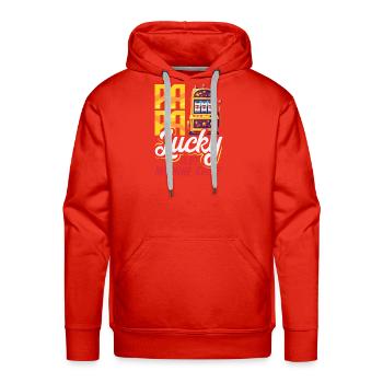 Papa Lucky Slot Machine Shirt Casino Gambling - Men's Premium Hoodie - red - Front - Liam (192cm)