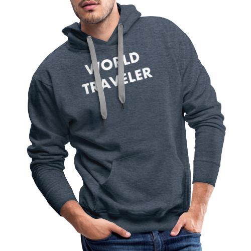 World Traveler White Letters - Men's Premium Hoodie