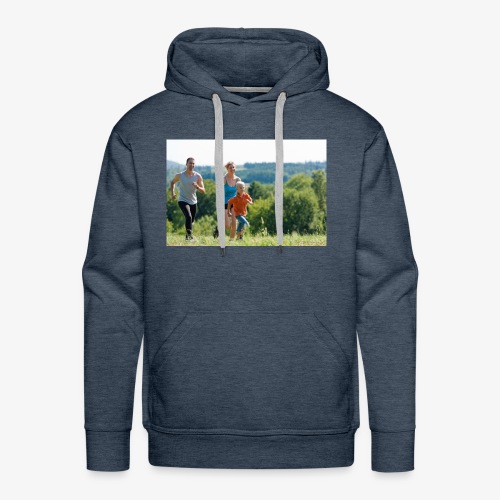Happy United Family Running In The Meadow - Men's Premium Hoodie