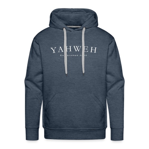 Yahweh Established 0000 in white - Men's Premium Hoodie