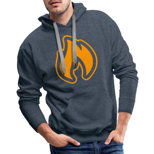 Official Dope Ass Designs Yellow-Orange Flame Logo - Men's Premium Hoodie